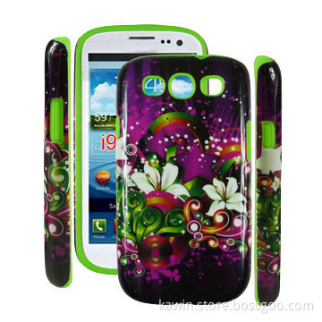 Water Transfer Printing PC + Silicone Cover for Samsung Galaxy S3